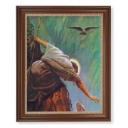 13 1/2" x 16 9/16" Walnut Finished Frame with 11" x 14" Hook: The Lost Sheep Textured Art