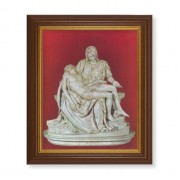10 1/2" x 12 1/2" Walnut Finish Beveled Frame with 8" x 10" The Pieta Textured Art