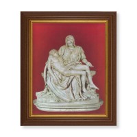 10 1/2" x 12 1/2" Walnut Finish Beveled Frame with 8" x 10" The Pieta Textured Art