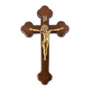 10" Latin Walnut Cross with Museum Gold Tone Corpus with Halo