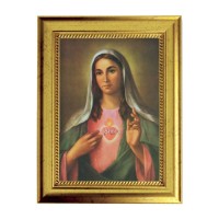 6 3/4" X 8 3/4" Gold Leaf Finish Frame with 5" X 7" La Fuente: Immaculate Heart of Mary Textured Art 6 3/4" X 8 3/4" Gold Leaf Finish Frame with 5" X 7" La Fuente: Immaculate Heart of Mary Textured Art