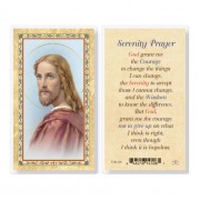 25pk - Serenity Prayer  Head Of Christ  Gold Stamped Laminated Holy Card  Pk 25