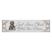23" x 6" Jesus Christ Wooden Door Blessing Plaque