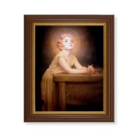 10 1/2" x 12 1/2" Walnut Finish Beveled Frame with 8" x 10" Thy Will Be Done Textured Art