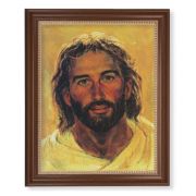 13 1/2" x 16 9/16" Walnut Finished Frame with 11" x 14" Hook: Head of Christ Textured Art