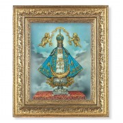 12 1/2" x 14 1/2" Ornate Gold Leaf Antique Frame with 8" x 10" Virgen de San Juan Print