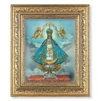 12 1/2" x 14 1/2" Ornate Gold Leaf Antique Frame with 8" x 10" Virgen de San Juan Print