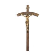 10" Walnut Crucifix with Museum Gold Tone Corpus