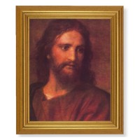 10" x 12" Gold Leaf Finish Beveled Frame with 8" x 10" Laughing Jesus Textured Art