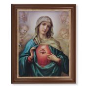 13 1/2" x 16 9/16" Walnut Finished Frame with 11" x 14" Immaculate Heart of Mary Textured Art