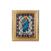 8 1/4" x 10 1/4" Gold Ornate Frame with a 6" x 8" Good Shepherd Textured Glass Artwork