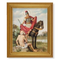 10" x 12" Gold Leaf Finish Beveled Frame with 8" x 10" St. Martin of Tours Textured Art
