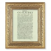 12 1/2" x 14 1/2" Ornate Gold Leaf Antique Frame with 8" x 10" Go Placidly Print
