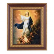 11 1/2" x 13 1/2" Cherry Frame with Gold Trim with an 8" x 10" The Immaculate Conception Print