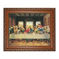 10" x 12" Ornate Wood Frame with an 8" x 10" The Last Supper Print