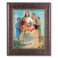 11 1/4" x 13 1/4" Art Deco Frame with an 8" x 10" Christ with Children Print