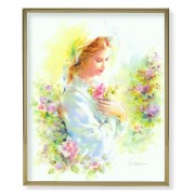 11" x 14" Gold Plaque Frame with a Blanc: Mystical Rose Print
