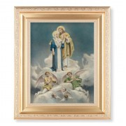 10 1/4" x 12 1/4" Satin Gold Frame with an 8" x 10" Chambers: Jesus and Mary Print