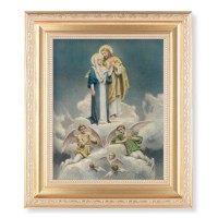 10 1/4" x 12 1/4" Satin Gold Frame with an 8" x 10" Chambers: Jesus and Mary Print