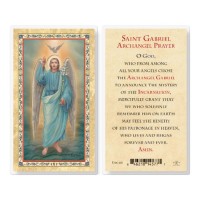 25pk - Saint Gabriel  Gold Stamped Laminated Holy Card  Pk 25
