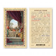 25pk - Apostles Creed - Last Supper Gold Stamped Laminated Holy Card  Pk 25