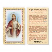25pk - Prayer For Growing Old With Grace  Gold Stamped Laminated Holy Card  Pk 25