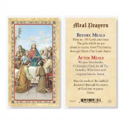 25pk - Meal Prayers - The Last Supper Gold Stamped Laminated Holy Card  Pk 25
