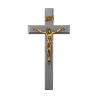 11" Grey Cross with Museum Gold Finish Corpus