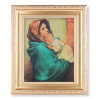 10 1/4" x 12 1/4" Satin Gold Frame with an 8" x 10" Madonna of the Streets Print