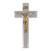 9" Grey Cross with Museum Gold Tone Corpus
