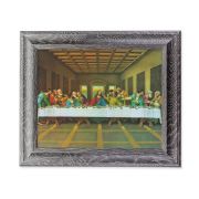 10 1/2" x 12 1/2" Grey Oak Finish Frame with an 8" x 10" The Last Supper Print