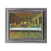 10 1/2" x 12 1/2" Grey Oak Finish Frame with an 8" x 10" The Last Supper Print
