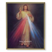 11" x 14" Gold Plaque Frame with a Divine Mercy in Spanish Print