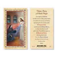25pk - Divine Mercy 3 O"Clock Prayer  Gold Stamped Laminated Holy Card  Pk 25
