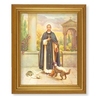 10" x 12" Gold Leaf Finish Beveled Frame with 8" x 10" St. Martin de Porres Textured Art