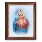 13 1/2" x 16 9/16" Walnut Finished Frame with 11" x 14" Immaculate Heart of Mary Textured Art