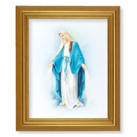 10" x 12" Gold Leaf Finish Beveled Frame with 8" x 10" Our Lady of Grace Textured Art