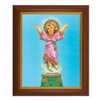 10 1/2" x 12 1/2" Walnut Finish Beveled Frame with 8" x 10" Divino Nino Textured Art