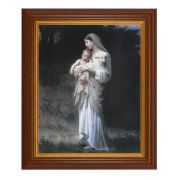 10 1/2" x 12 1/2" Walnut Finish Beveled Frame with 8" x 10" Bouguereau: Divine Innocence Textured Art