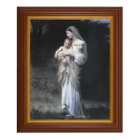 10 1/2" x 12 1/2" Walnut Finish Beveled Frame with 8" x 10" Bouguereau: Divine Innocence Textured Art