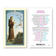 St Francis Pax Card Spanish Holy Card