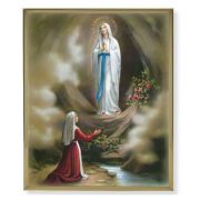 11" x 14" Gold Plaque Frame with a Our Lady of Lourdes Print