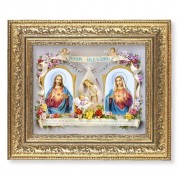 12 1/2" x 14 1/2" Ornate Gold Leaf Antique Frame with 8" x 10" Baby Room Blessing Print