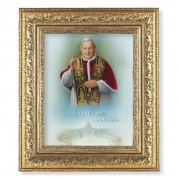 12 1/2" x 14 1/2" Ornate Gold Leaf Antique Frame with 8" x 10" Saint John XXIII Print