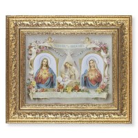 12 1/2" x 14 1/2" Ornate Gold Leaf Antique Frame with 8" x 10" Baby Room Blessing in Spanish Print
