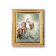 8 1/4" x 10 1/4" Gold Ornate Frame with a 6" x 8" Saints John XXIII and John Paul II Print