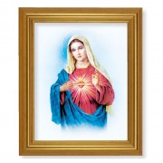 10" x 12" Gold Leaf Finish Beveled Frame with 8" x 10" Immaculate Heart of Mary Textured Art