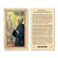 25pk - Prayer To Saint Maximilian Kolbe Gold Stamped Laminated Holy Card  Pk 25