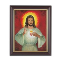 10" x 12" Walnut Frame with Gold Inside Lip and a 8" x 10" Sacred Heart of Jesus Print 10" x 12" Walnut Frame with Gold Inside Lip and a 8" x 10" Sacred Heart of Jesus Print