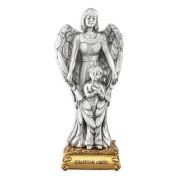 4 1/2" Pewter Saint Guardian Angel with Boy Statue Gift Boxed